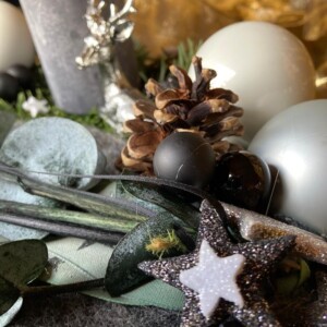 adventskranz grau besch